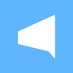 White speech bubbles vector element on blue background, Text balloon, Vector icon.