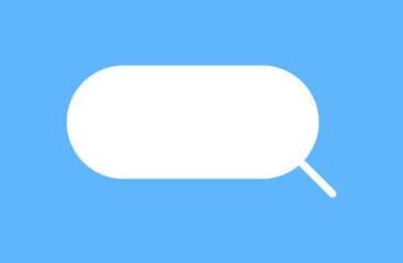 White speech bubbles vector element on blue background, Text balloon, Vector icon.