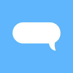 White speech bubbles vector element on blue background, Text balloon, Vector icon.