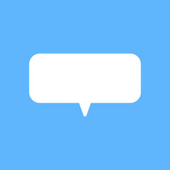 White speech bubbles vector element on blue background, Text balloon, Vector icon.