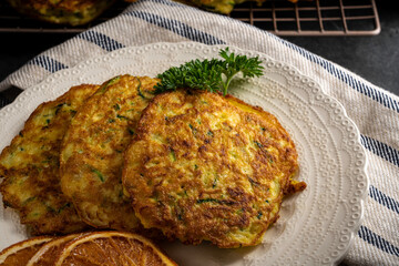 Zucchini pancakes: homemade, homegrown, and healthy.