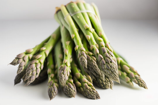 botte d'asperges verte, l&eacute;gumes, fond blanc