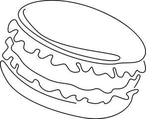 Macaroon sweets Line art dessert