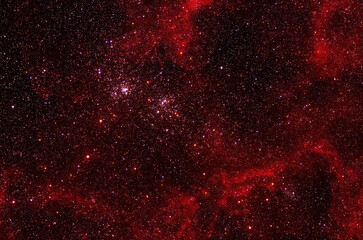 Red galaxy in deep space. Elements of this image were furnished by NASA