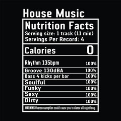 House music nutrition facts