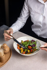 vegetarian salad prepared by the chef
