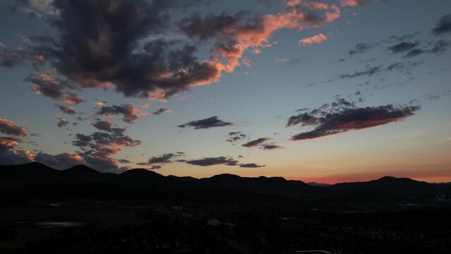 sunset over mountains