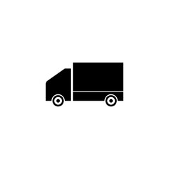 Shipping delivery truck flat vector icon for apps and websites