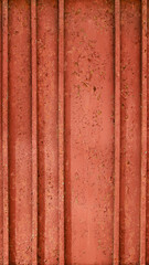 Metal red texture. Old metal profile.Metal wall.