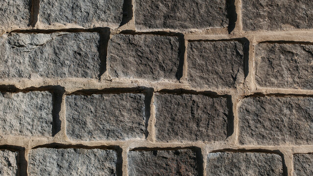 wall of an old decorative bricks. High quality photo