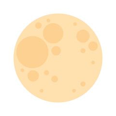 Illustration of yellow full moon. Cheese colors.  Can be used for cards, prints, textile. Isolated vector and PNG illustration on transparent background.