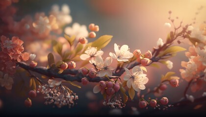 Fototapeta na wymiar Beutiful spring blossom , made with generated ai