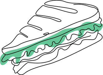 Sandwich with color spot Fast food