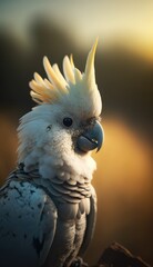 Beautiful portrait of an  cockatoo, made with generative ai