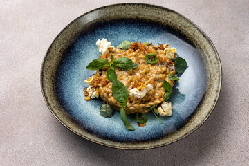 delicious vegetarian risotto prepared by the chef
