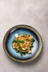 delicious vegetarian risotto prepared by the chef
