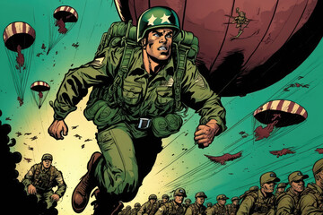 The Paratroopers Action Comics World War 3 Made With Generative AI