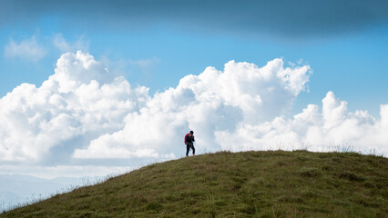 person on top of mountain
