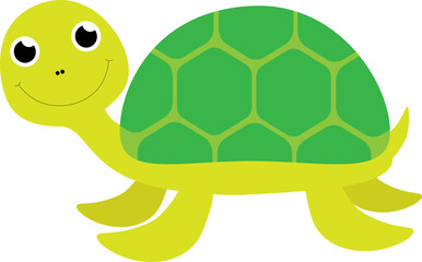Vector illustration of cute turtle character in cartoon style