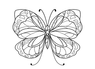 Butterfly. Contour illustration of an insect.Coloring page. Coloring.