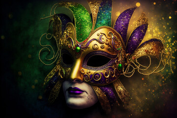 Celebration Central: A Collection of Festive Mardi Gras, Venetian or Carnivale Mask Generative AI