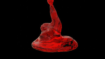 strawberry jam on black background, jam, 3D rendering.