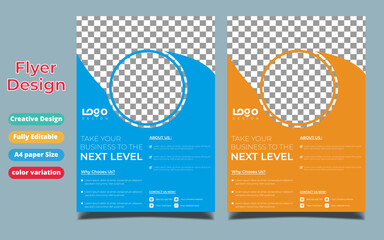 Business brochure flyer design layout template A4, blur background, Template vector design for Magazine, Poster, Corporate Presentation, Portfolio, Flyer infographic, layout