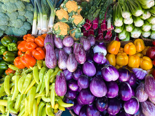 Healthy, colorful vegetables on display