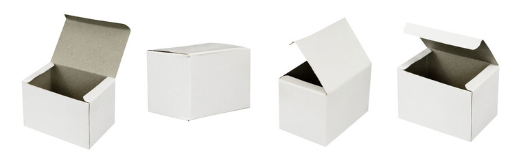 Set of box blank packaging mockups