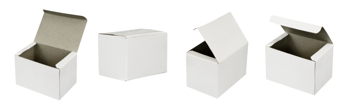 Set of box blank packaging mockups