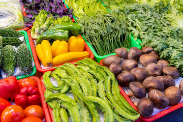 Variety of fruits and vegetables for sale