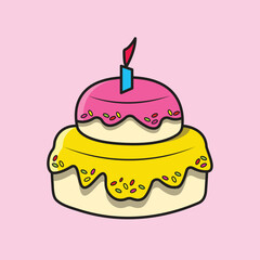 Illustration of Cake Dessert Vector Sweet Drawing