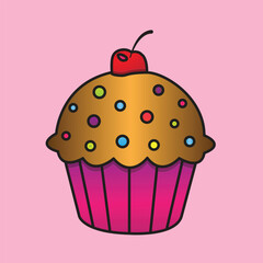 Illustration of Cupcake Dessert Vector Sweet Drawing