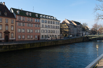 houses on the canal in winter