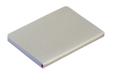 Gray colored notebook on transparent background