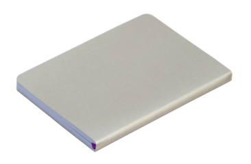 Gray colored notebook on transparent background