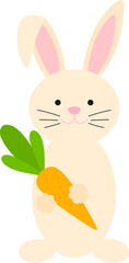 Bunny with carrot vector illustration