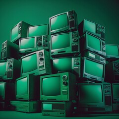 Retro television technology concept, AI generated	