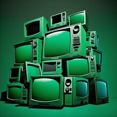 Retro television technology concept, AI generated	
