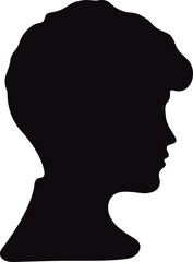 Silhouette of Man's Head on a white background.