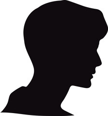 Silhouette of Man's Head on a white background.