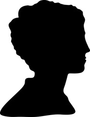 Silhouette of Man's Head on a white background.