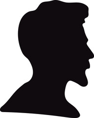 Silhouette of Man's Head on a white background.