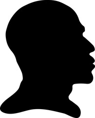 Silhouette of Man's Head on a white background.