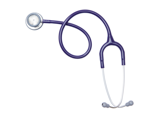 Purple stethoscope on transparent background. - Powered by Adobe