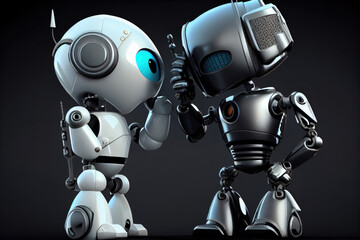 Robot holds a finger near the head