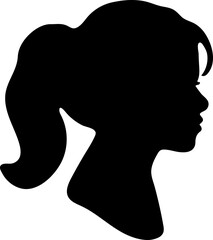 silhouette of a woman on a white background. Female head. - obrazy, fototapety, plakaty