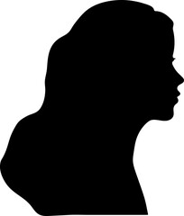 silhouette of a woman on a white background. Female head.