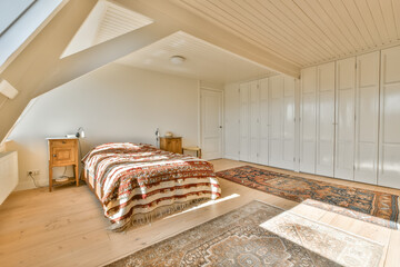 Exquisite modern bedroom interior with bed