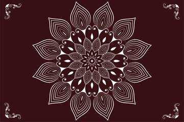 Red color flower mandala design eps file